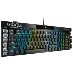 CLAVIER CORSAIR K100 RGB Optiques-Mécaniques OPX: Ultrarapides et Linéaire, Double Injection PBT AZERTY, Noir