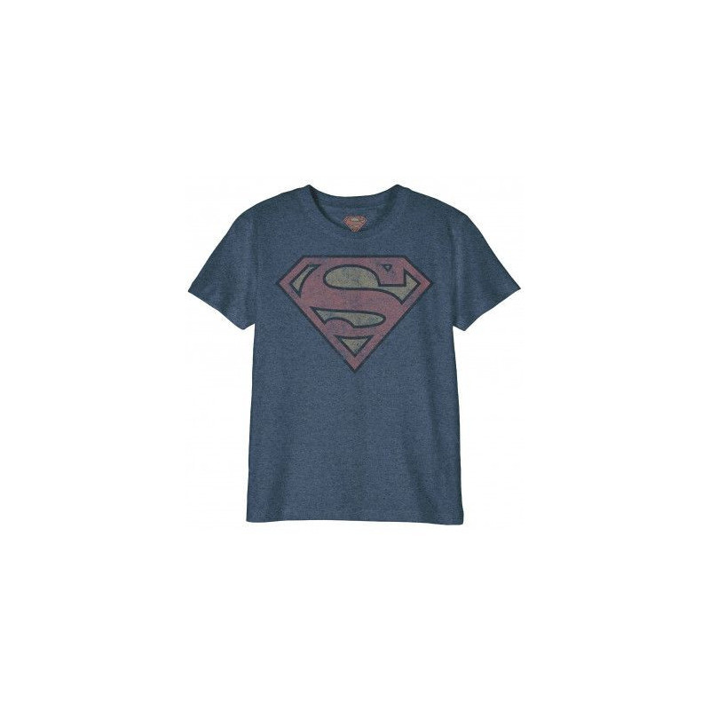 T-SHIRT ENFANT - DC COMICS -  SUPERMAN LOGO GRUNGE (6 ANS)