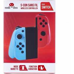 MANETTE SWITCH JOY-CON - BLEU / ROUGE + GRIP + CABLE DE RECHARGE TYPE C + STICKS DE RECHANGE