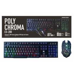 PACK CLAVIER+SOURIS+TAPIS POLYCHROMA: SEMI-MECANIQUE AZERTY CS-200 COMPATIBLE FORTNITE SUR PS4