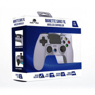 MANETTE PS4 SANS FIL BLUETOOTH BICOLORE GRISE STYLE RETRO + 3.5 PRISE JACK PS4