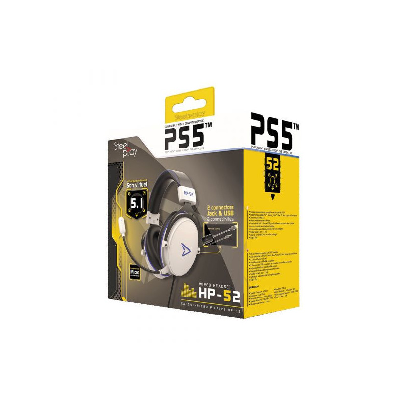 CASQUE FILAIRE SON 5.1 - STEELPLAY - HP52 - BLANC (MULTI)
