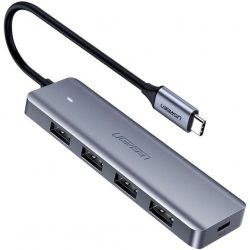 HUB USB UGREEN 4 ports USB-C vers 4xUSB 3.0 A - Gris