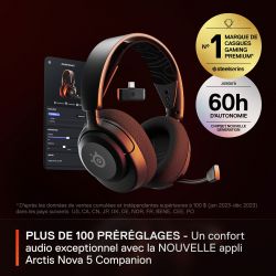 CASQUE STEELSERIES ARCTIS NOVA 5 WIRELESS BLACK