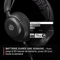 CASQUE STEELSERIES ARCTIS NOVA 5 WIRELESS BLACK