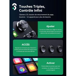 SOOMFON Stream Controller SE, Stream Studio Deck 6 LCD Touches Macro 3 Boutons 3 Potentiomètres