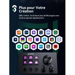 SOOMFON Stream Controller SE, Stream Studio Deck 6 LCD Touches Macro 3 Boutons 3 Potentiomètres