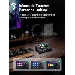 SOOMFON Stream Controller SE, Stream Studio Deck 6 LCD Touches Macro 3 Boutons 3 Potentiomètres