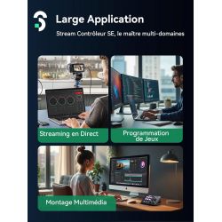 SOOMFON Stream Controller SE, Stream Studio Deck 6 LCD Touches Macro 3 Boutons 3 Potentiomètres