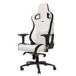 SIEGE GAMING Noble Chairs EPIC Series - Blanc/Noir/Cuir/4D