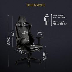 SIEGE GAMING Noble Chairs EPIC Series - Noir/Or/Simili Cuir/4D
