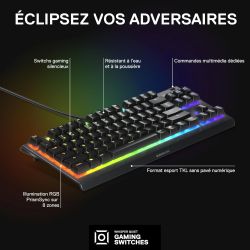 CLAVIER GAMING SteelSeries Apex 3 TKL - Illumination RVB sur 08 Zones