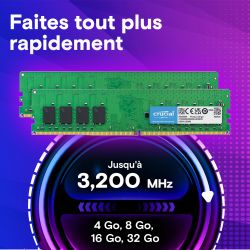 DDR 4 3200 MHZ 8GO (1X8G) CRUCIAL CT8G4DFRA32A