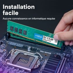 DDR 4 3200 MHZ 8GO (1X8G) CRUCIAL CT8G4DFRA32A