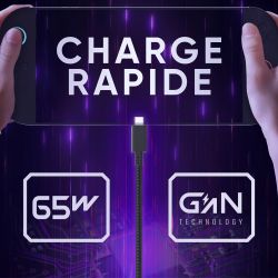 ADAPTATEUR SECTEUR (ALIMENTATION) AC 65W USB C- 1.5 METRE - NOIR ( SWITCH 2 )