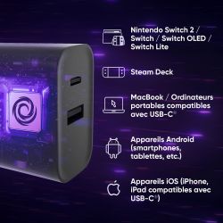 ADAPTATEUR SECTEUR (ALIMENTATION) AC 65W USB C- 1.5 METRE - NOIR ( SWITCH 2 )
