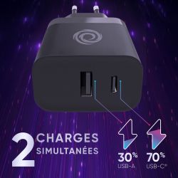 ADAPTATEUR SECTEUR (ALIMENTATION) AC 65W USB C- 1.5 METRE - NOIR ( SWITCH 2 )