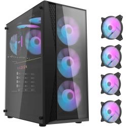 BOITIER DF DK352 GLASS BLACK + 4 ARGB FAN