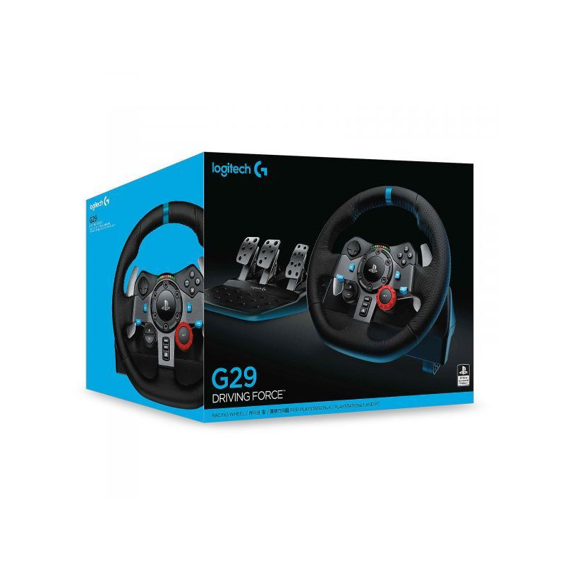 Pack Volant Logitech G29 + Levier de vitesse Driving Force Shifter -  Compatible PS5 / PS4 et PC –