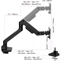 SUPPORT ECRAN BRAS A GAZ ORIENTABLE 1 ECRANS RGB 17- 49 POUCES ARES WING