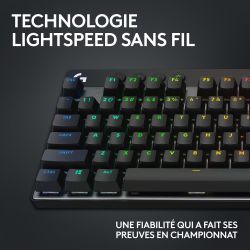 CLAVIER GAMING LOGITECH G PRO X 60 TKL RF SANS FIL AZERTY NOIR
