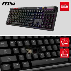 Clavier Gamer mecanique sans fil Bluetooth MSI Strike Pro Silent RGB (Noir)