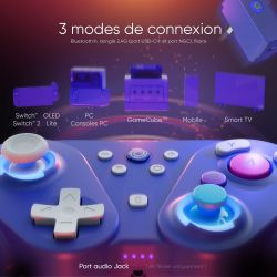 Manette Sans fil Bluetooth Foenix Supreme Ultra Violet (Nintendo Switch 2 / Switch / Gamecube / Wii / PC)