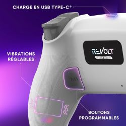 Manette Sans fil Revolt V2 Bluetooth Moon White ONIVERSE (PS4 - PC- Mobile)
