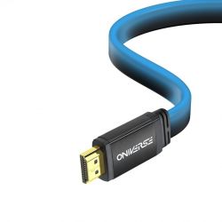 CABLE HDMI 2.1 TRESSE 8K ONIVERSE - Bleu 2M (MULTIPLATEFORME)