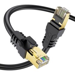 Câble Ethernet YSONG Cat 8 - 5m, Haute Vitesse 40 Gbit/s, 2000 MHz, 26 AWG, Cable RJ45 Plaqué Or