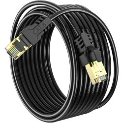 Câble Ethernet YSONG Cat 8 - 10m, Haute Vitesse 40 Gbit/s, 2000 MHz, 26 AWG, Cable RJ45 Plaqué Or
