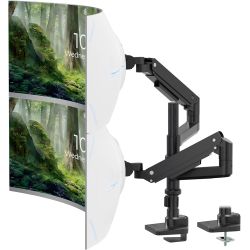 SUPPORT ECRAN BRAS A GAZ ORIENTABLE 2 ECRANS 17- 49 POUCES PUTORSEN