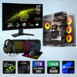 PACK COMPLET PC GAMER SOLARIS ( ECRAN + CLAVIER + SOURIS + TAPIS + CASQUE )
