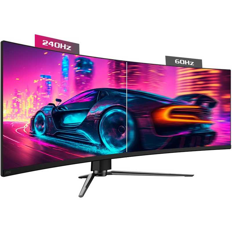 240 Hz et 0,03 ms — Le taux de rafraîchissement de 240 Hz associé au temps de réponse de 0,03 ms.