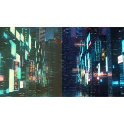 Réduction de lumière bleue — Comparaison entre affichage classique et Less Blue Light Pro intégré à la dalle.