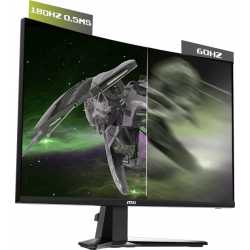 180 Hz et 0,5 ms GtG — Le taux de rafraîchissement de 180 Hz et le temps de réponse gris à gris de 0,5 ms de la dalle Rapid VA.