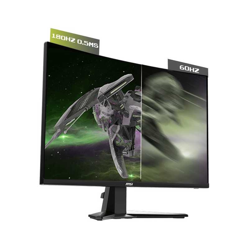 180 Hz et 0,5 ms GtG — Le taux de rafraîchissement de 180 Hz et le temps de réponse gris à gris de 0,5 ms de la dalle Rapid VA.