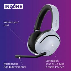 CASQUE GAMING SANS FIL SONY INZONE H5 (PC & PS5) Blanc