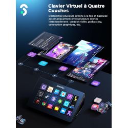 SOOMFON Stream Controller - 15 LCD Touches Macro & Info Barre, Mac & Win