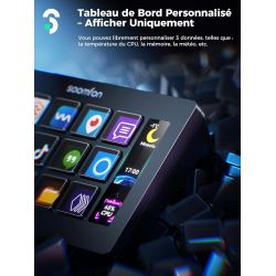 SOOMFON Stream Controller - 15 LCD Touches Macro & Info Barre, Mac & Win