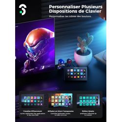 SOOMFON Stream Controller - 15 LCD Touches Macro & Info Barre, Mac & Win