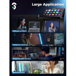 SOOMFON Stream Controller - 15 LCD Touches Macro & Info Barre, Mac & Win