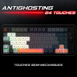 CLAVIER GAMING PC Spirit Of Gamer - Elite K30, Clavier Gamer TKL sans Fil AZERTY