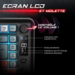 CLAVIER GAMING PC Spirit Of Gamer - Elite K30, Clavier Gamer TKL sans Fil AZERTY