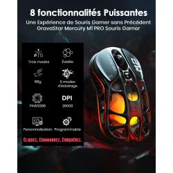 SOURIS GAMING GravaStar Mercury M2 Souris - Noir