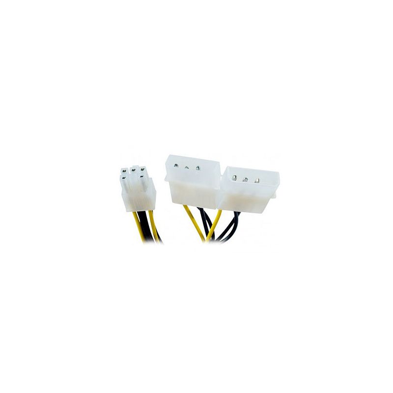 ADAPTATEUR ALIMENTATION MOLEX VERS CV PCIE 6 PINS 15CM