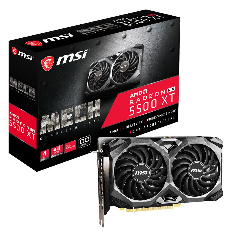 CARTE GRAPHIQUE MSI RX 5500 XT MECH OC 4GO CARTE GRAPHIQUE MSI RX 5500 XT MECH OC 4GO