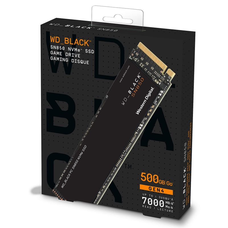 SSD NVME WD 500GO BLACK SN850 NVME GEN4 M.2 - WDS500G1X0E ( COMPATIBLE PS5  )