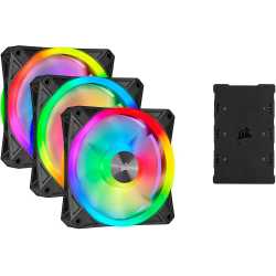 VENTILATEUR BOITIER CORSAIR ICUE QL120 RGB TRIPLE FAN +LIGHTING NODE CORE -120MM - 4PINS