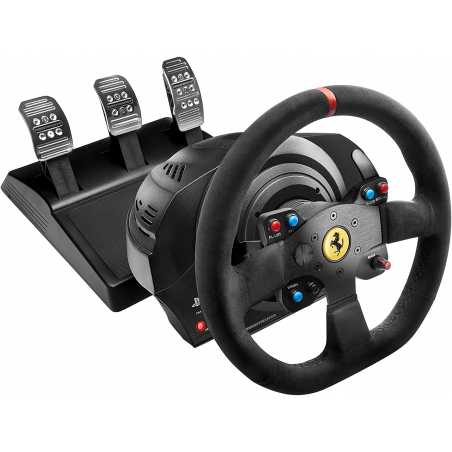 THRUSTMASTER VOLANT T300 FERRARI INTEGRAL EN ALCANTARA + PEDALIER ( PS4/PS5/PC)